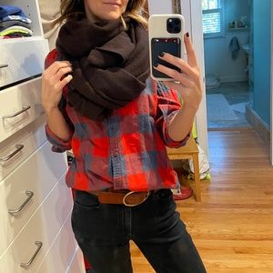 WHITE + WARREN Cashmere Travel Wrap DARK BROWN